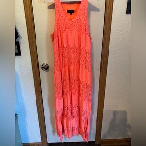 Lane Bryant Vibrant Pink Lace Maxi Dress